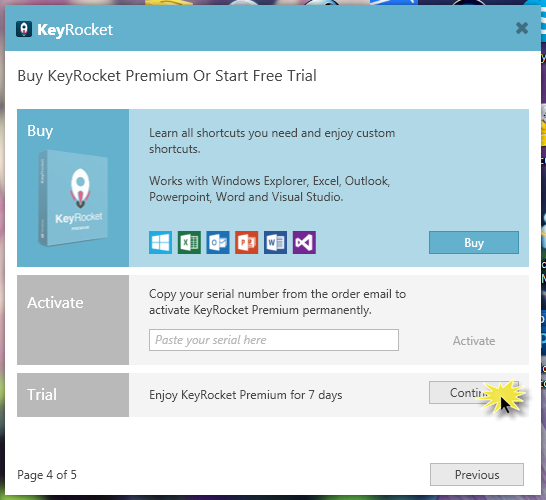 برنامج KeyRocket لمعرفة اختصارات بعض البرامج  Attachment